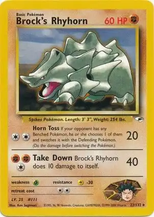 Brock's Rhyhorn 22/132 Gym Heroes