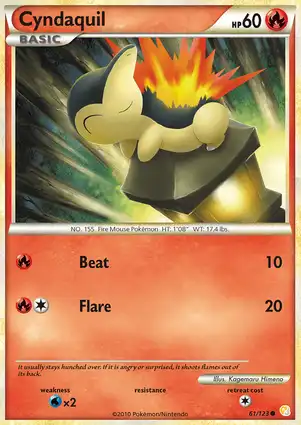 Cyndaquil 61/123 HeartGold & SoulSilver