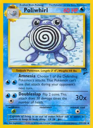 Poliwhirl 57/130 Base Set 2