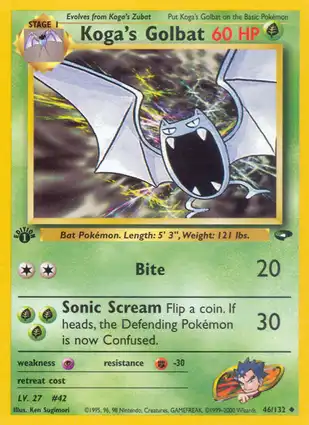 Koga's Golbat 46/132 Gym Challenge 1st Edition