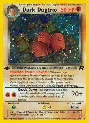 Dark Dugtrio 6/82 Team Rocket 1st Edition
