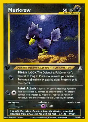 Murkrow 24/111 Neo Genesis 1st Edition