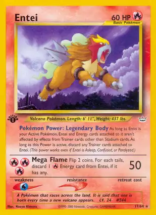 Entei 17/64 Neo Revelation 1st Edition