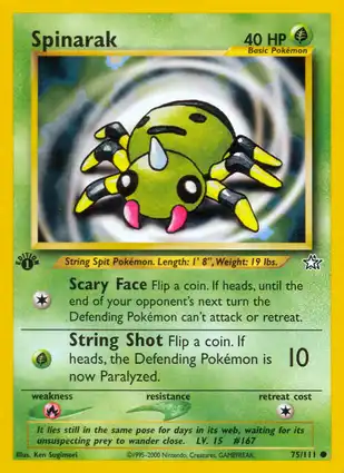 Spinarak 75/111 Neo Genesis 1st Edition