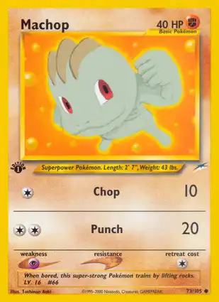 Machop 73/105 Neo Destiny 1st Edition