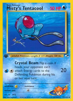 Misty's Tentacool 57/132 Gym Heroes 1st Edition