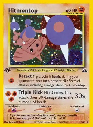 Hitmontop 3/75 Neo Discovery 1st Edition