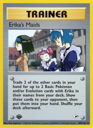 Erika's Maids 109/132 Gym Heroes 1st Edition