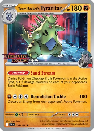 Team Rocket's Tyranitar 096/182 Destined Rivals
