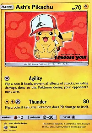 Ash's Pikachu SM109 Sun & Moon Promos