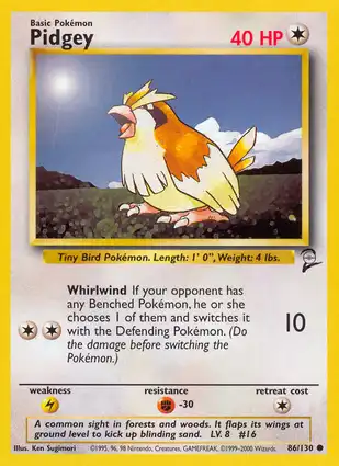 Pidgey 86/130 Base Set 2