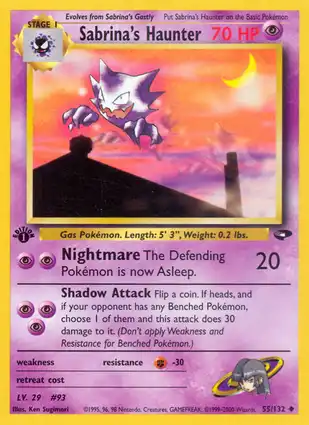 Sabrina's Haunter 55/132 Gym Challenge 1st Edition