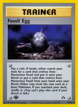 Fossil Egg 72/75 Neo Discovery 1st Edition