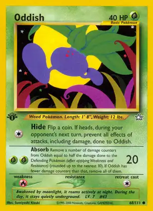 Oddish 68/111 Neo Genesis 1st Edition