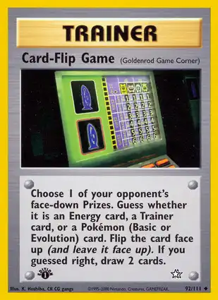 Card-Flip Game 92/111 Neo Genesis 1st Edition