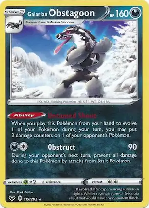 Galarian Obstagoon 119/202 Sword & Shield
