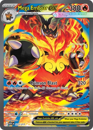 Mega Emboar ex 273/217 Ascended Heroes
