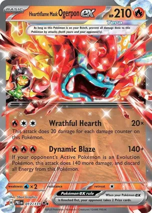 Hearthflame Mask Ogerpon ex 017/131 Prismatic Evolutions
