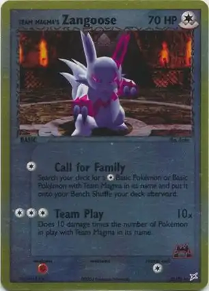 Team Magma's Zangoose 23/95 EX Team Magma vs Team Aqua