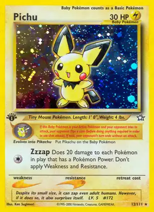 Pichu 12/111 Neo Genesis 1st Edition