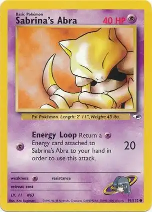 Sabrina's Abra 91/132 Gym Heroes