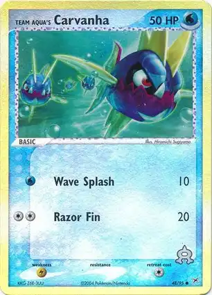Team Aqua's Carvanha 48/95 EX Team Magma vs Team Aqua