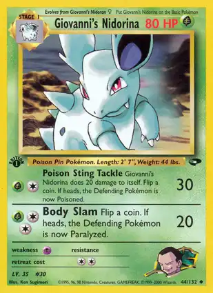 Giovanni's Nidorina 44/132 Gym Challenge 1st Edition
