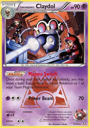 Team Magma's Claydol 11/34 Double Crisis
