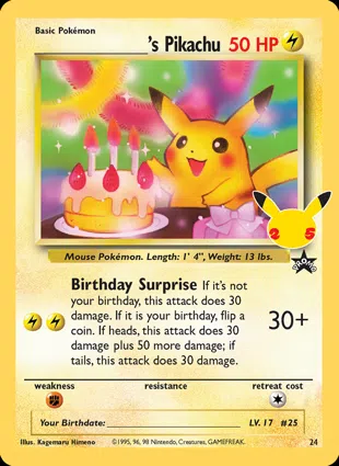 Birthday Pikachu 24 Celebrations