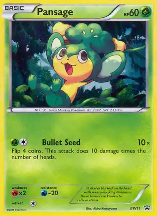 Pansage BW11 Black & White Promos