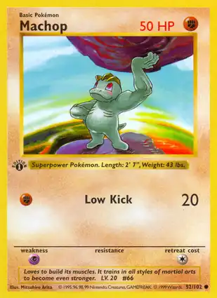 Machop 52/102 Base Set 1st Edition