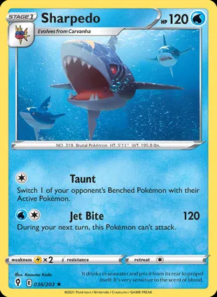 Sharpedo 036/203 Evolving Skies