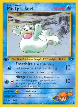 Misty's Seel 91/132 Gym Challenge 1st Edition