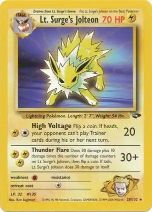 Lt. Surge's Jolteon 28/132 Gym Challenge