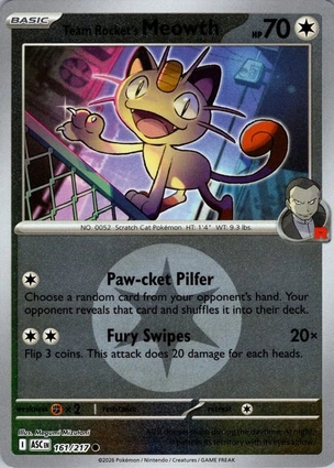 Team Rocket's Meowth 161/217 Ascended Heroes