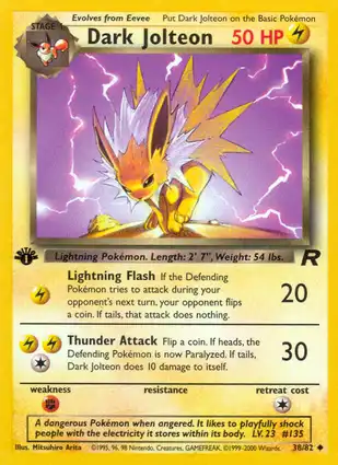 Dark Jolteon 38/82 Team Rocket 1st Edition