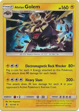 Alolan Golem 42/145 Guardians Rising