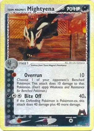 Team Magma's Mightyena 21/95 EX Team Magma vs Team Aqua