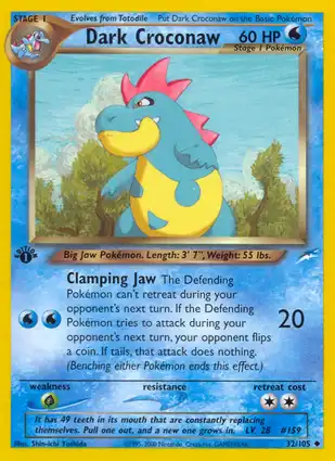 Dark Croconaw 32/105 Neo Destiny 1st Edition