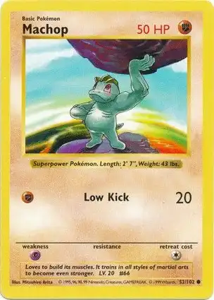 Machop 52/102 Base Set Shadowless
