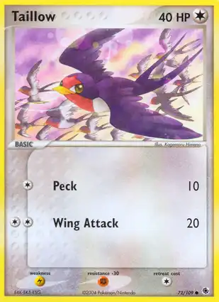 Taillow 72/109 EX Ruby & Sapphire
