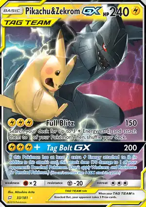 Pikachu & Zekrom-GX 33/181 Team Up