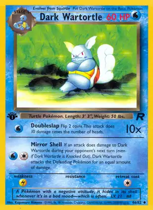 Dark Wartortle 46/82 Team Rocket 1st Edition