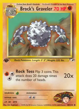 Brock's Graveler 40/132 Gym Heroes 1st Edition
