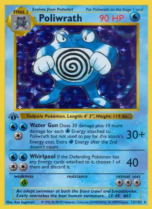 Poliwrath 13/102 Base Set 1st Edition