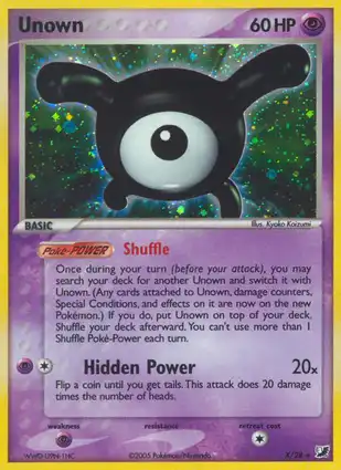 Unown X/28 EX Unseen Forces