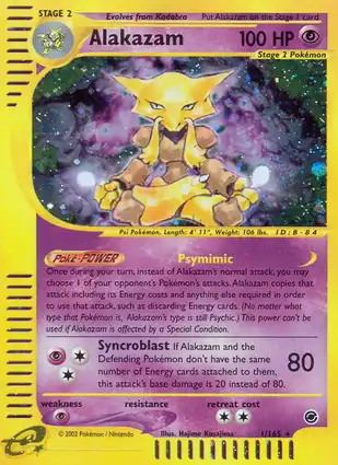 Alakazam 1/165 Expedition Base Set