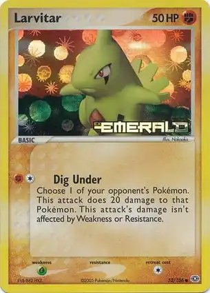 Larvitar 52/106 EX Emerald