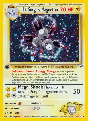 Lt. Surge's Magneton 8/132 Gym Heroes 1st Edition