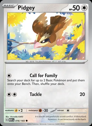 Pidgey 016/165 Scarlet & Violet 151
